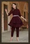 DESIGNER GEORGETTE MIRROR WORK TOP WITH BOTTOM PARTY WEAR WHOLESALE PRICE ETHNIC GARMENT (31)