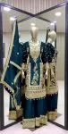 FANCY CHINON EMBROIDERY CODING DORI SEQUENCE WORK TOP PALAZZO WITH DUPATTA FESTIVAL WEAR WHOLESALE PRICE ETHNIC GARMENT (3)