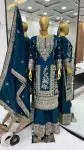 FANCY CHINON EMBROIDERY CODING DORI SEQUENCE WORK TOP PALAZZO WITH DUPATTA FESTIVAL WEAR WHOLESALE PRICE ETHNIC GARMENT (3)