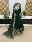 FANCY GEORGETTE EMBROIDERY SEQUENCE WORK GOWN WITH DUPATTA FESTIVAL WEAR WHOLESALE PRICE ETHNIC GARMENT (1)
