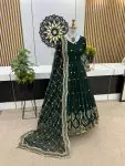 FANCY GEORGETTE EMBROIDERY SEQUENCE WORK GOWN WITH DUPATTA FESTIVAL WEAR WHOLESALE PRICE ETHNIC GARMENT (1)
