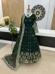 FANCY GEORGETTE EMBROIDERY SEQUENCE WORK GOWN WITH DUPATTA FESTIVAL WEAR WHOLESALE PRICE ETHNIC GARMENT (1)