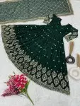 FANCY GEORGETTE EMBROIDERY SEQUENCE WORK GOWN WITH DUPATTA FESTIVAL WEAR WHOLESALE PRICE ETHNIC GARMENT (1)