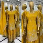 MOST PICKED CHINON SILK EMBROIDERY SEQUENCE WORK TOP SHARARA WITH DUPATTA FESTIVAL WEAR WHOLESALE PRICE ETHNIC GARMENT (17)