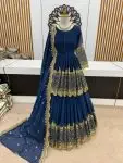 TRENDING GEORGETTE EMBROIDERY SEQUENCE WORK TOP LEHENGA CHOLI WITH DUPATTA WEDDING WEAR WHOLESALE PRICE ETHNIC GARMENT (3)