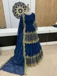 TRENDING GEORGETTE EMBROIDERY SEQUENCE WORK TOP LEHENGA CHOLI WITH DUPATTA WEDDING WEAR WHOLESALE PRICE ETHNIC GARMENT (3)