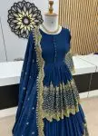 TRENDING GEORGETTE EMBROIDERY SEQUENCE WORK TOP LEHENGA CHOLI WITH DUPATTA WEDDING WEAR WHOLESALE PRICE ETHNIC GARMENT (3)