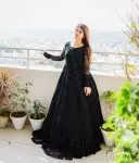 FANCY GEORGETTE LINNING WORK GOWN PANT WITH DUPATTA FESTIVAL WEAR WHOLESALE PRICE ETHNIC GARMENT (7)