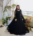 FANCY GEORGETTE LINNING WORK GOWN PANT WITH DUPATTA FESTIVAL WEAR WHOLESALE PRICE ETHNIC GARMENT (7)