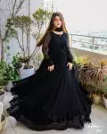 FANCY GEORGETTE LINNING WORK GOWN PANT WITH DUPATTA FESTIVAL WEAR WHOLESALE PRICE ETHNIC GARMENT (7)