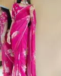 ATTRACTIVE GEORGETTE DIGITAL PRINT WORK SAREE WITH UNSTITCHED BLOUSE FESTIVAL WEAR WHOLESALE PRICE ETHNIC GARMENT (4)