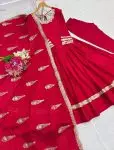 DESIGNER CHININ EMBROIDERY SEQUENCE WORK FULL SLEEVE WITH PAD GOWN BOTTOM WITH DUPATTA PARTY WEAR WHOLESALE PRICE ETHNIC GARMENT (7)