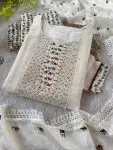DESIGNER COTTON EMBROIDERY SEQUENCE WORK TOP BOTTOM WITH DUPATTA PARTY WEAR WHOLESALE PRICE ETHNIC GARMENT (4)