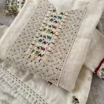 DESIGNER COTTON EMBROIDERY SEQUENCE WORK TOP BOTTOM WITH DUPATTA PARTY WEAR WHOLESALE PRICE ETHNIC GARMENT (4)